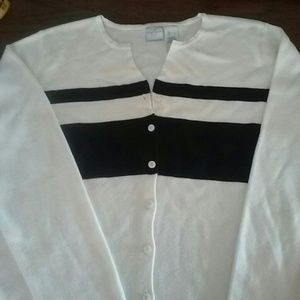 EMMA JAMES Sweater White and Navy Size large